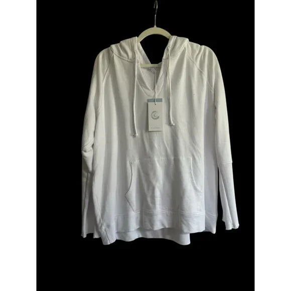 Calme By Johnny Was White Mira Pullover Hoodie XXL NWT Retail $168 - Picture 5 of 6